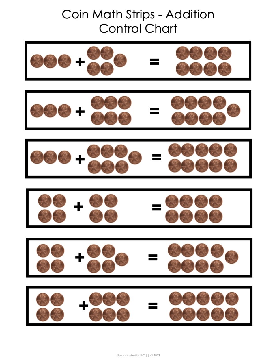 [Money] Coin Addition Strips - Printables by Carrots Are Orange