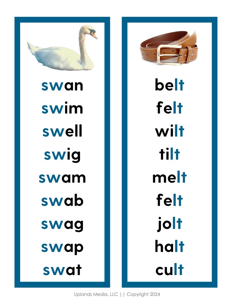 [Blue Level] Beginning & Ending Blend Word Lists - Printables by Carrots Are Orange