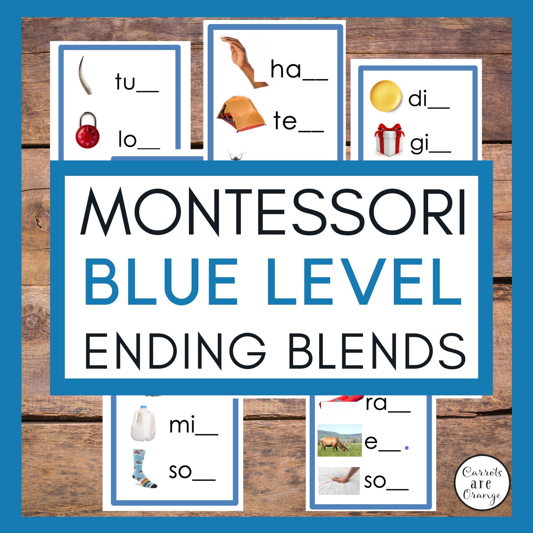 [Blue Level] Ending Blend Cards - Printables by Carrots Are Orange