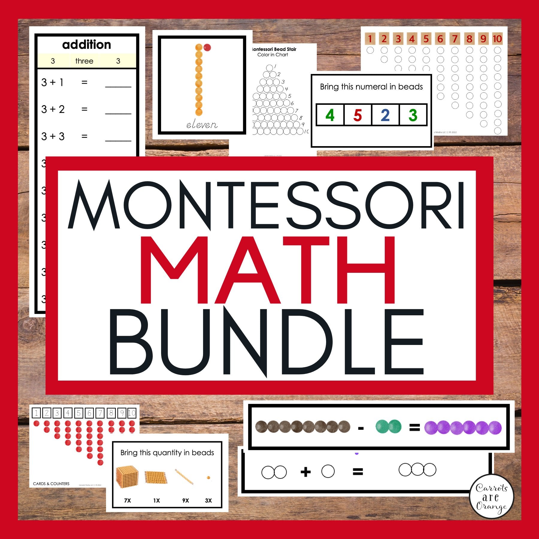 [Bundle] Montessori Math - Printables by Carrots Are Orange
