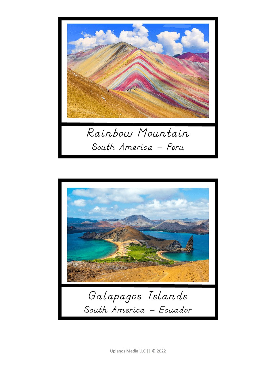 [Geography] 3 Part Cards - World Landmarks - Printables by Carrots Are Orange