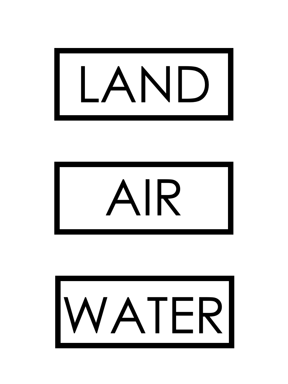[Geography] Land, Air, Water Mat Sorting - Printables by Carrots Are Orange