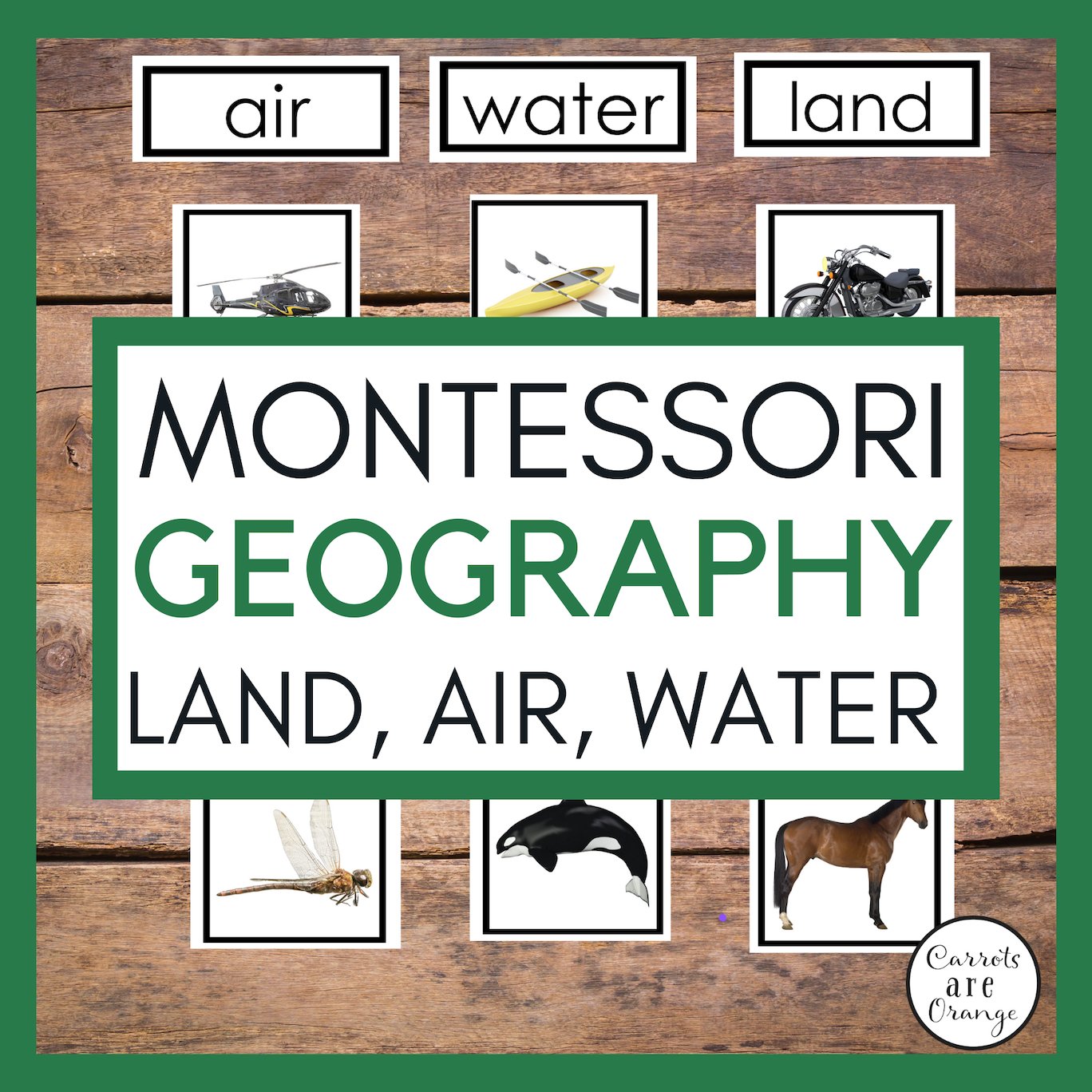 [Geography] Land, Air, Water Sort - Printables by Carrots Are Orange