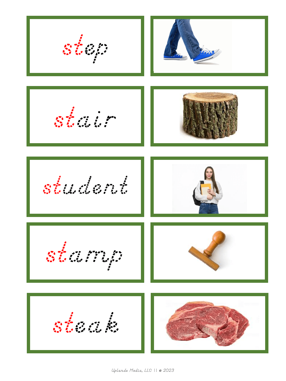 [Green Level] Digraph Word Label & Image Cards #2 - Printables by Carrots Are Orange