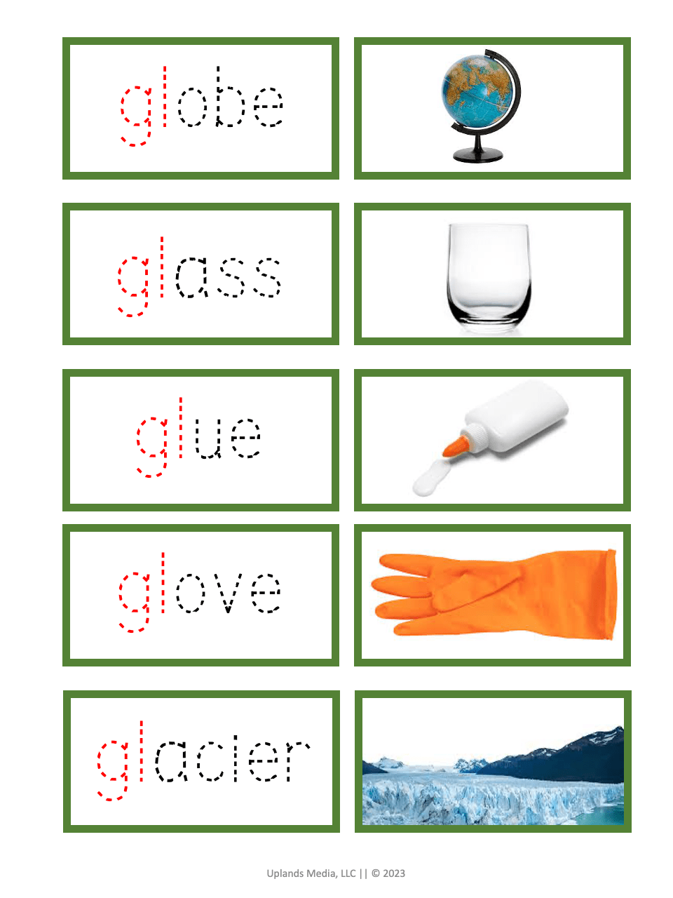 [Green Level] Digraph Word Label & Image Cards - Printables by Carrots Are Orange