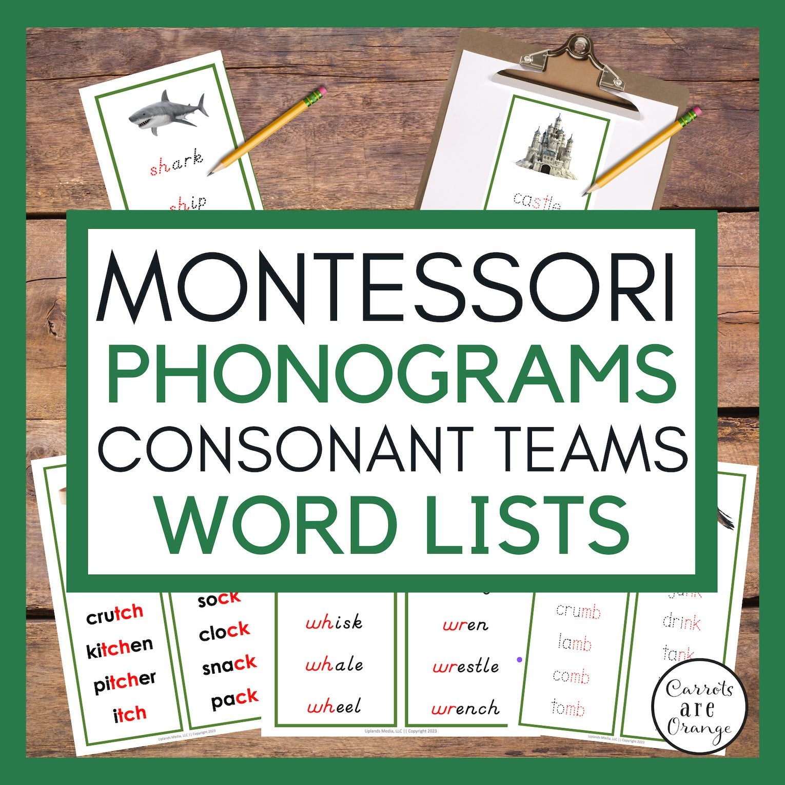 [Green Series] Phonogram Word Lists - Consonant Teams - Printables by Carrots Are Orange