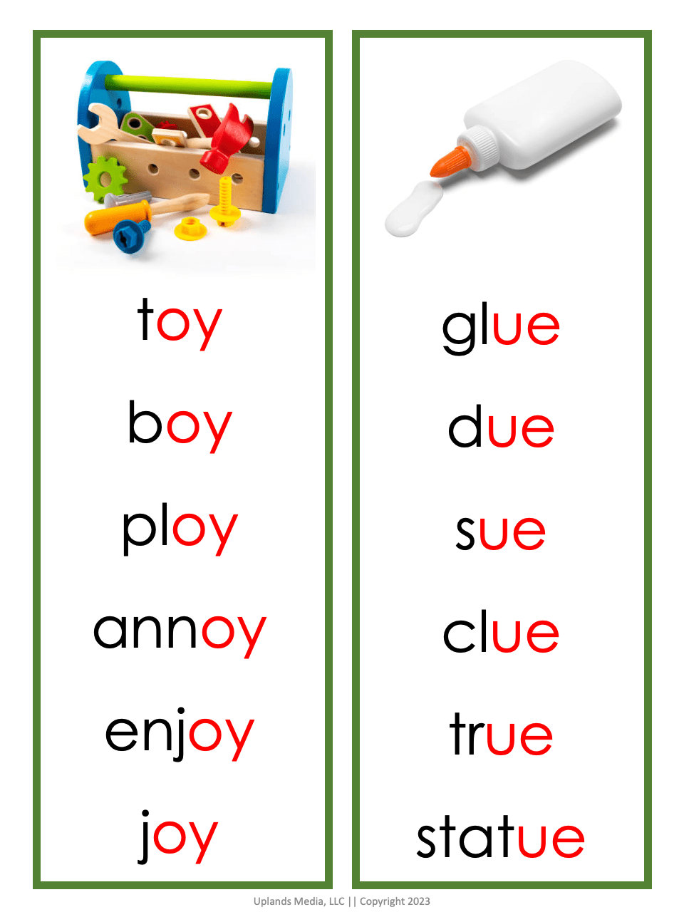 [Green Series] Phonogram Word Lists - Consonant Teams - Printables by Carrots Are Orange