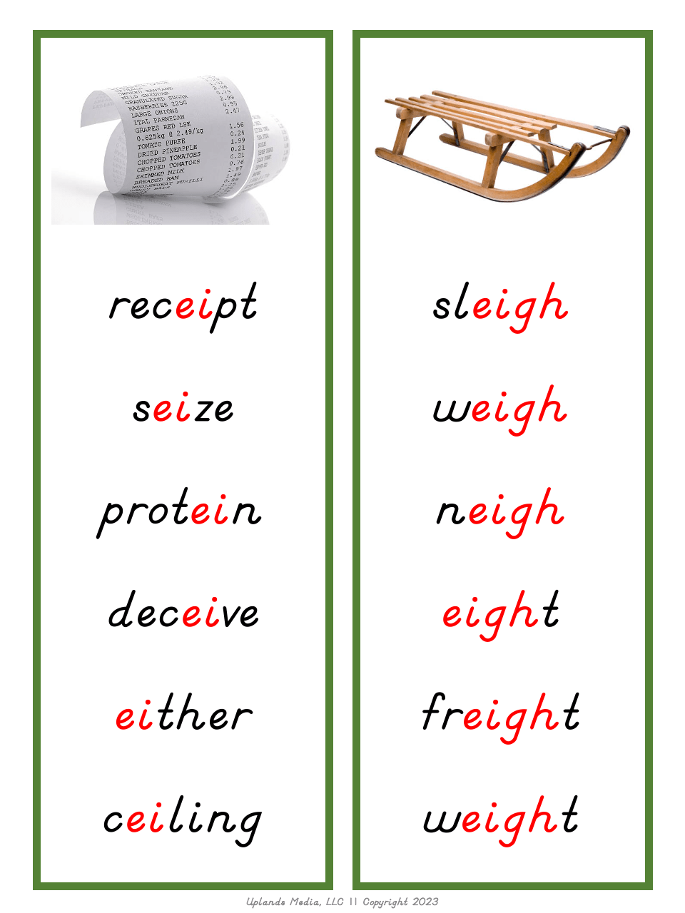 [Green Series] Phonogram Word Lists - Vowel Teams - Printables by Carrots Are Orange