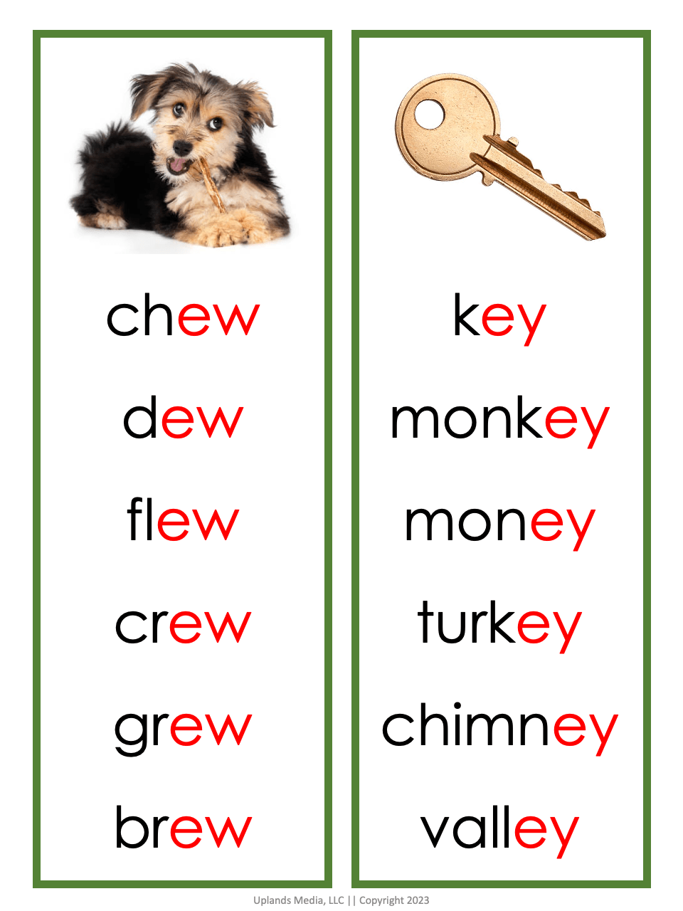[Green Series] Phonogram Word Lists - Vowel Teams - Printables by Carrots Are Orange