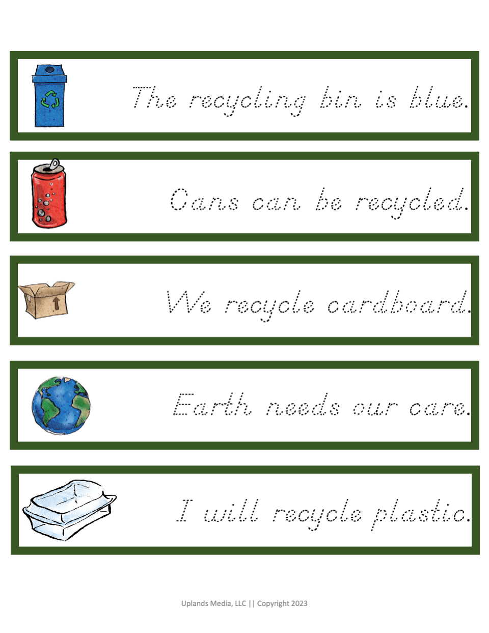 [Language] Vocabulary & Sentence Cards - Earth Day - Printables by Carrots Are Orange