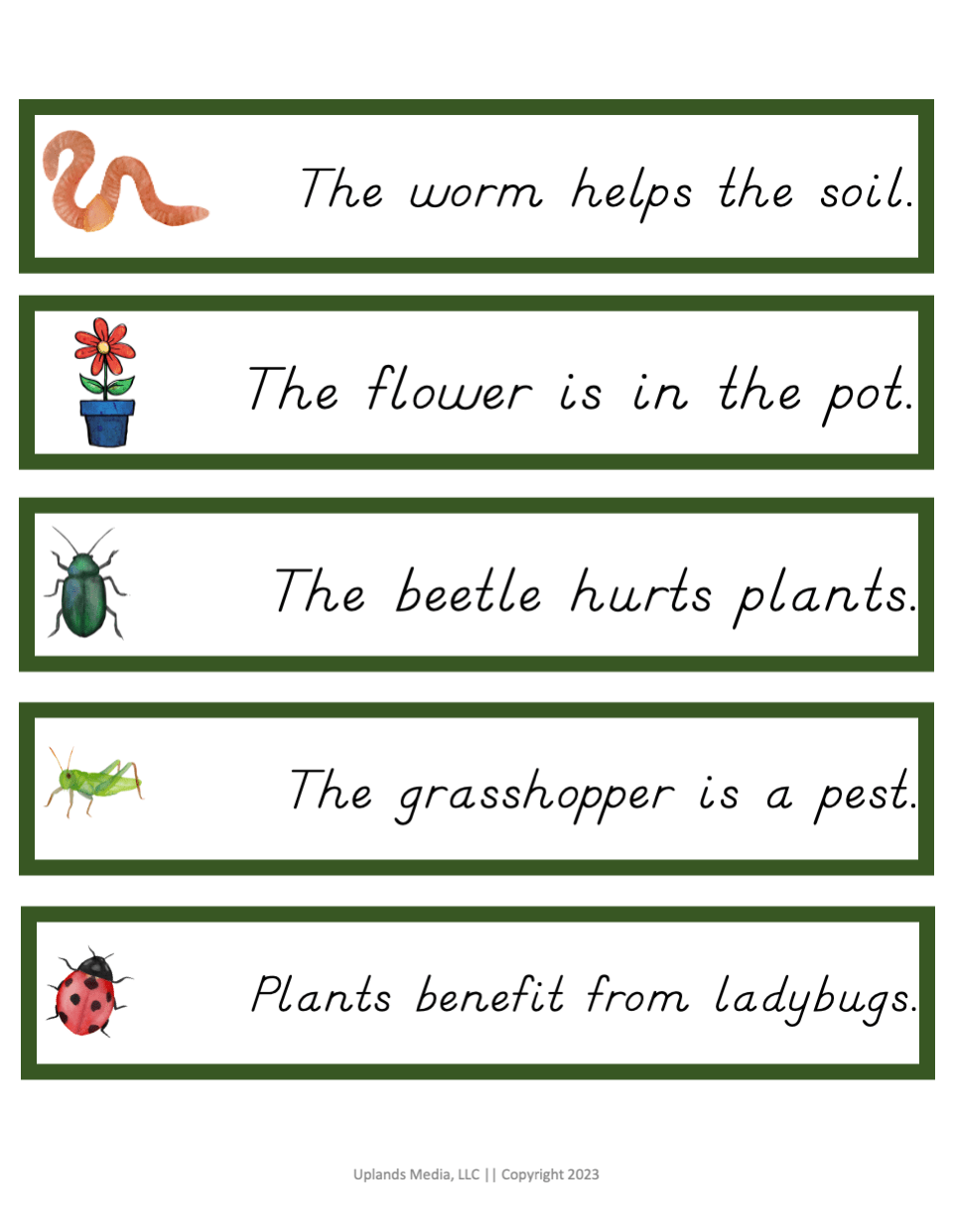 [Language] Vocabulary & Sentence Cards - Earth Day - Printables by Carrots Are Orange