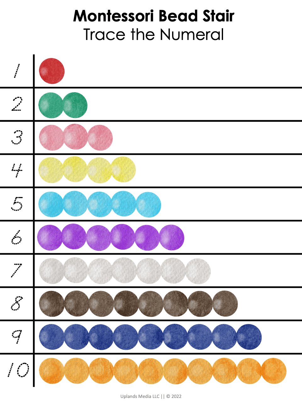[Math] Bead Stair and Ten & Teen Board - Printables by Carrots Are Orange