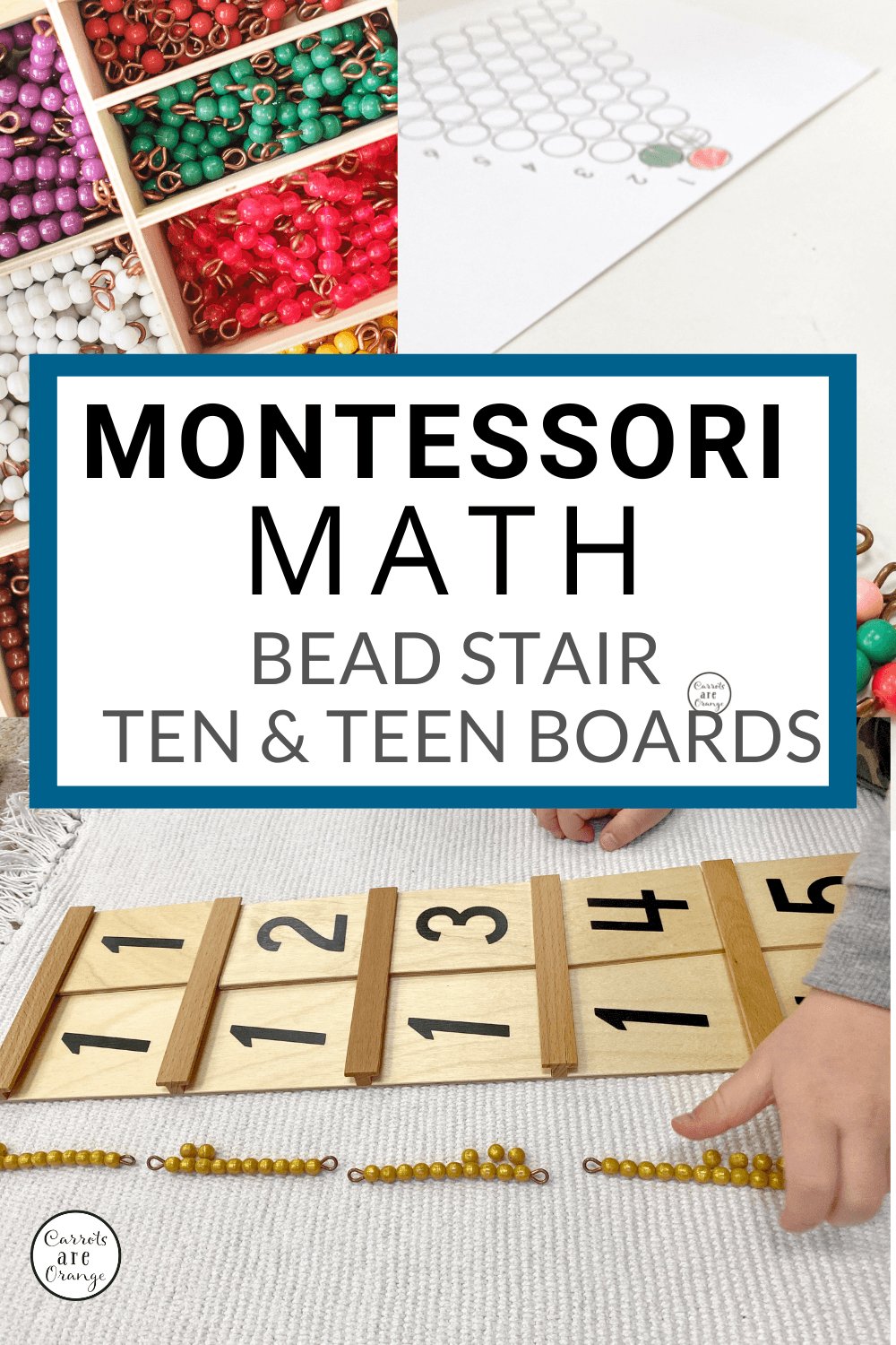 [Math] Bead Stair and Ten & Teen Board - Printables by Carrots Are Orange