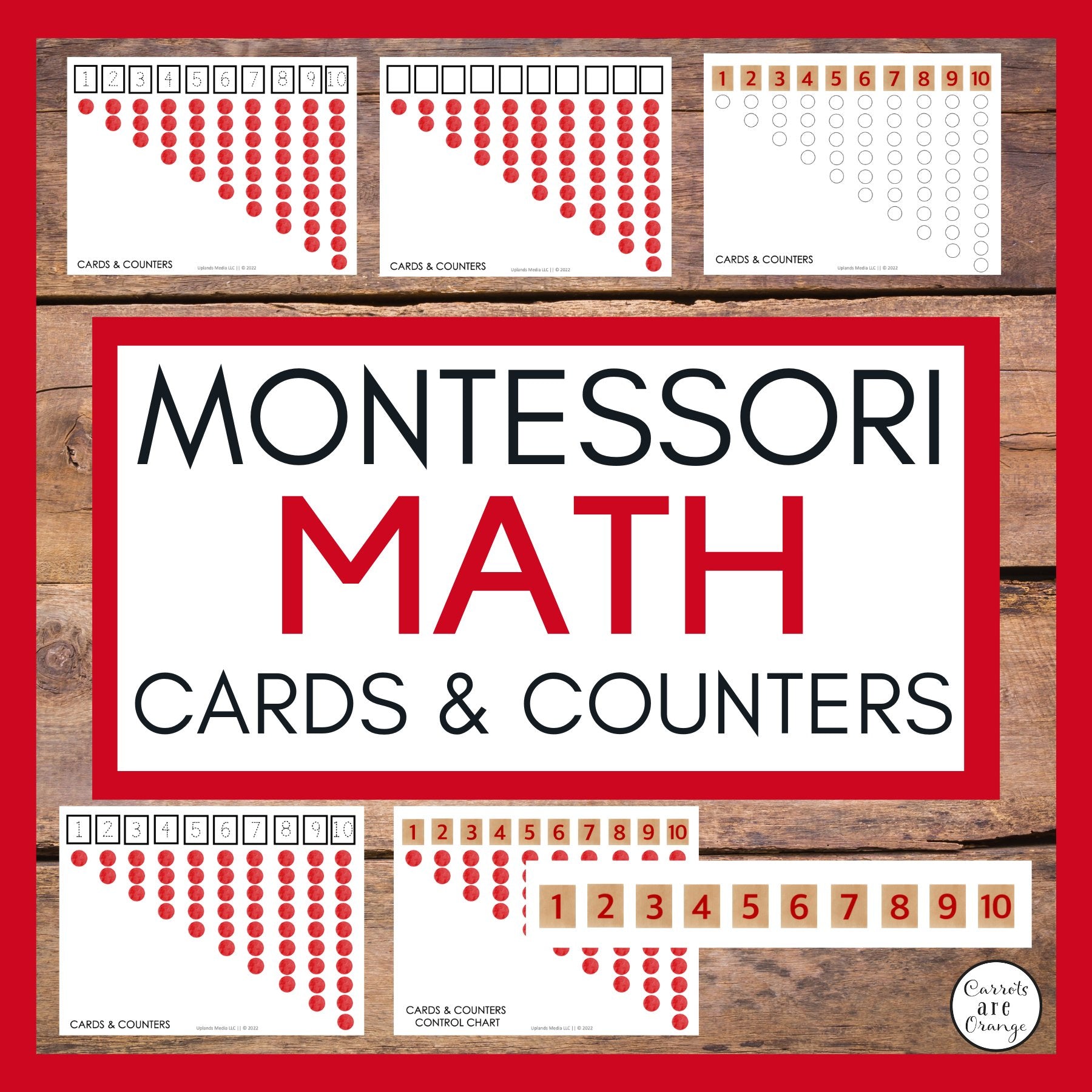 [Math] Cards & Counters - Printables by Carrots Are Orange