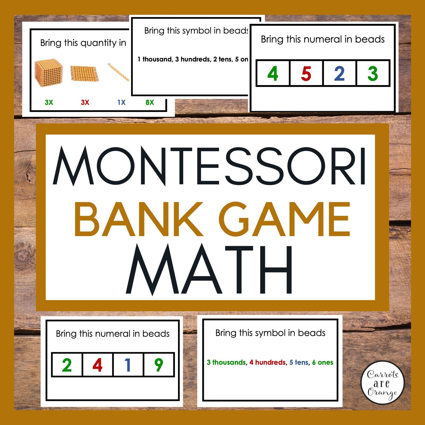 [Math] Montessori Bank Game Cards - Printables by Carrots Are Orange