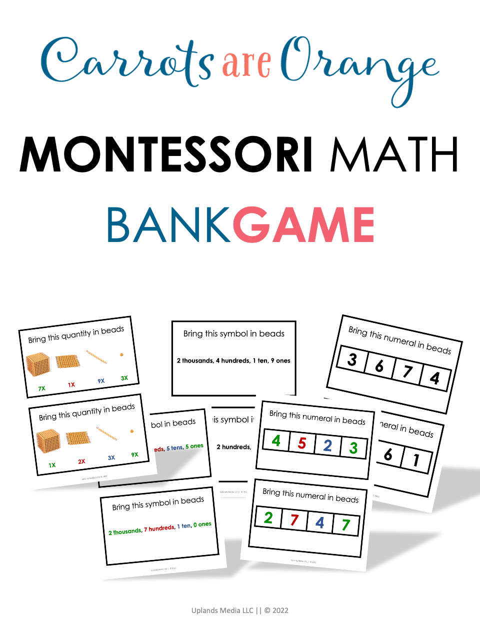 [Math] Montessori Bank Game Cards - Printables by Carrots Are Orange