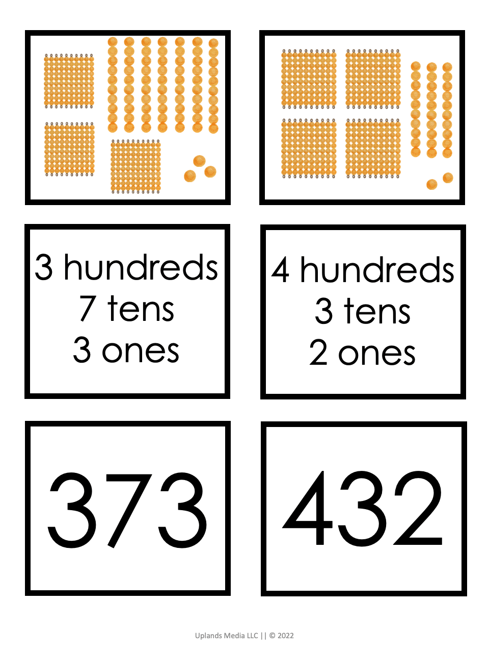 [Math] Place Value Cards - Printables by Carrots Are Orange