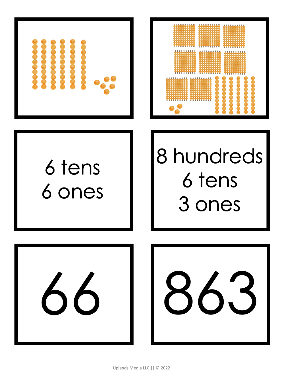 [Math] Place Value Cards - Printables by Carrots Are Orange