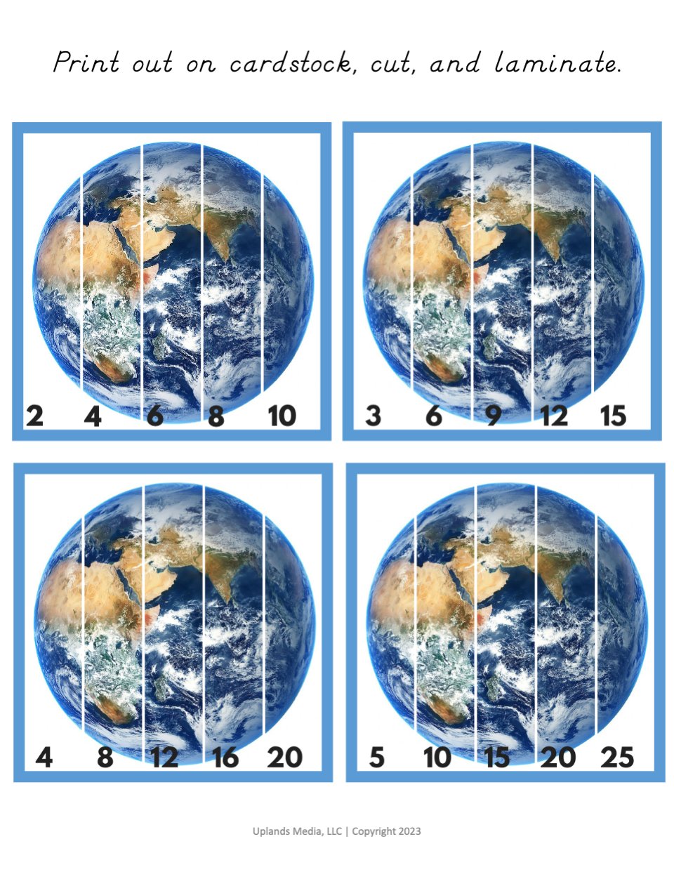 [Math] Skip Counting Puzzles - Earth Day - Printables by Carrots Are Orange