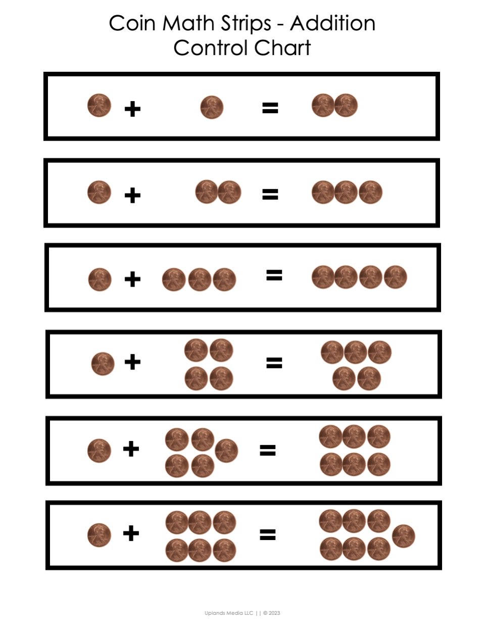 [Money] Coin Addition Strips - Printables by Carrots Are Orange