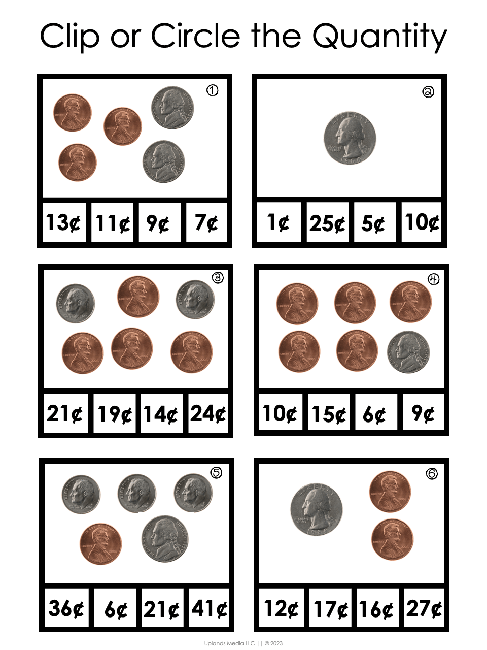 [Money] Coin Clip Cards - Printables by Carrots Are Orange