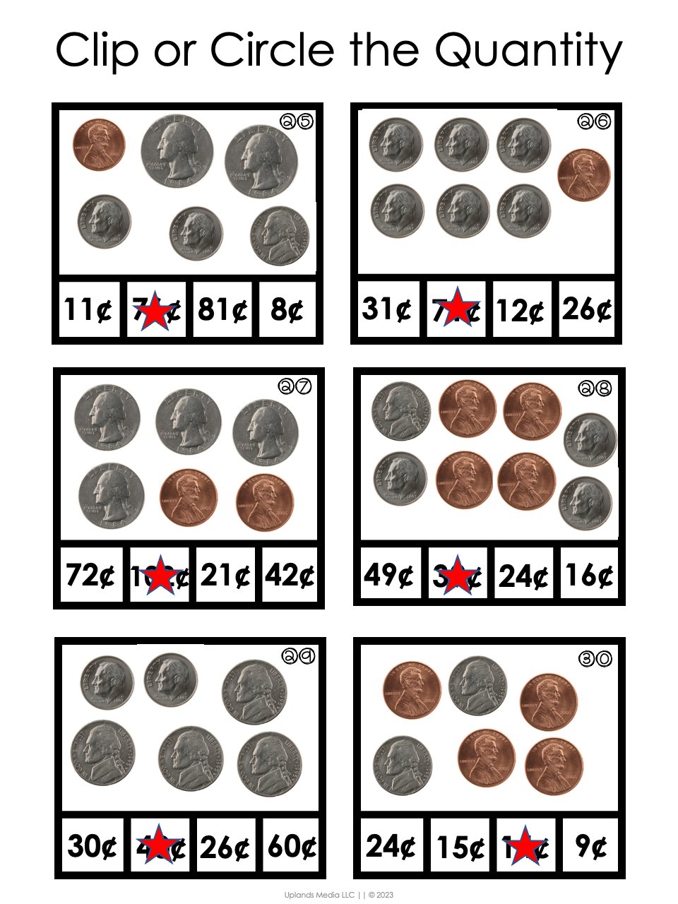 [Money] Coin Clip Cards - Printables by Carrots Are Orange