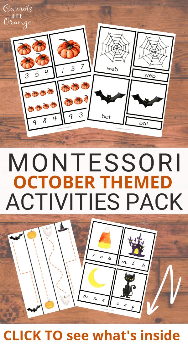 🎃 Montessori October Activities Pack - Printables by Carrots Are Orange