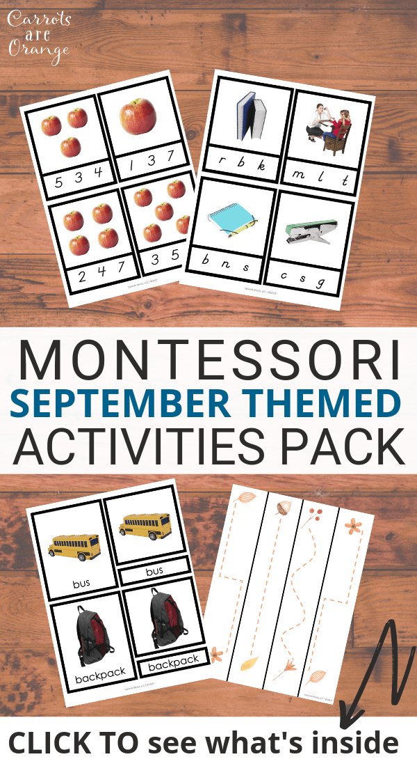 🍎 Montessori September Activities Pack - Printables by Carrots Are Orange