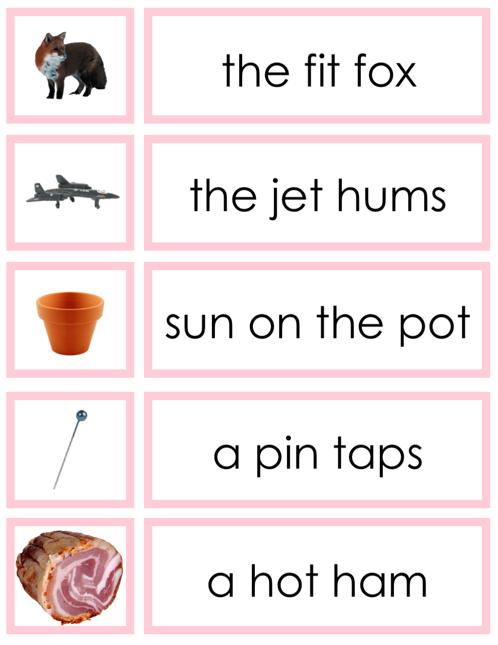 [Pink Level] Word Phrase Cards - Printables by Carrots Are Orange