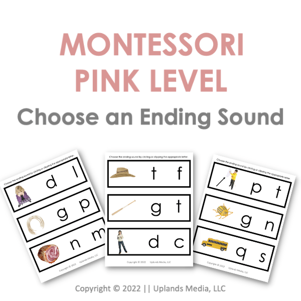 [Pink Series] Ending Sound Cards - Printables by Carrots Are Orange