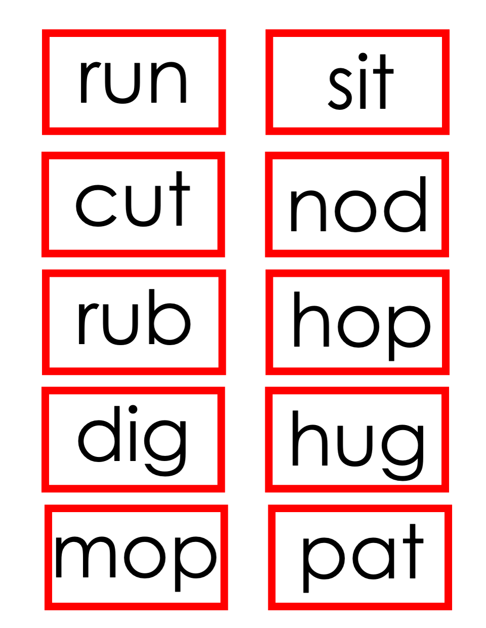 [Pink Series] Short Vowel Command Cards - Printables by Carrots Are Orange