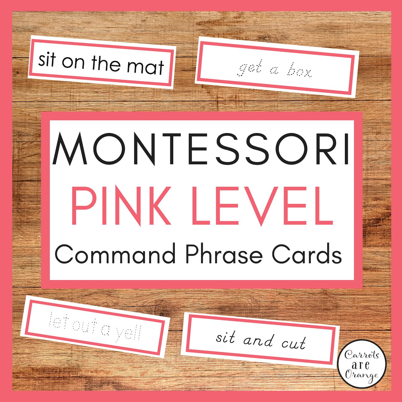 [Pink Series] Short Vowel Command Phrase Cards - Printables by Carrots Are Orange