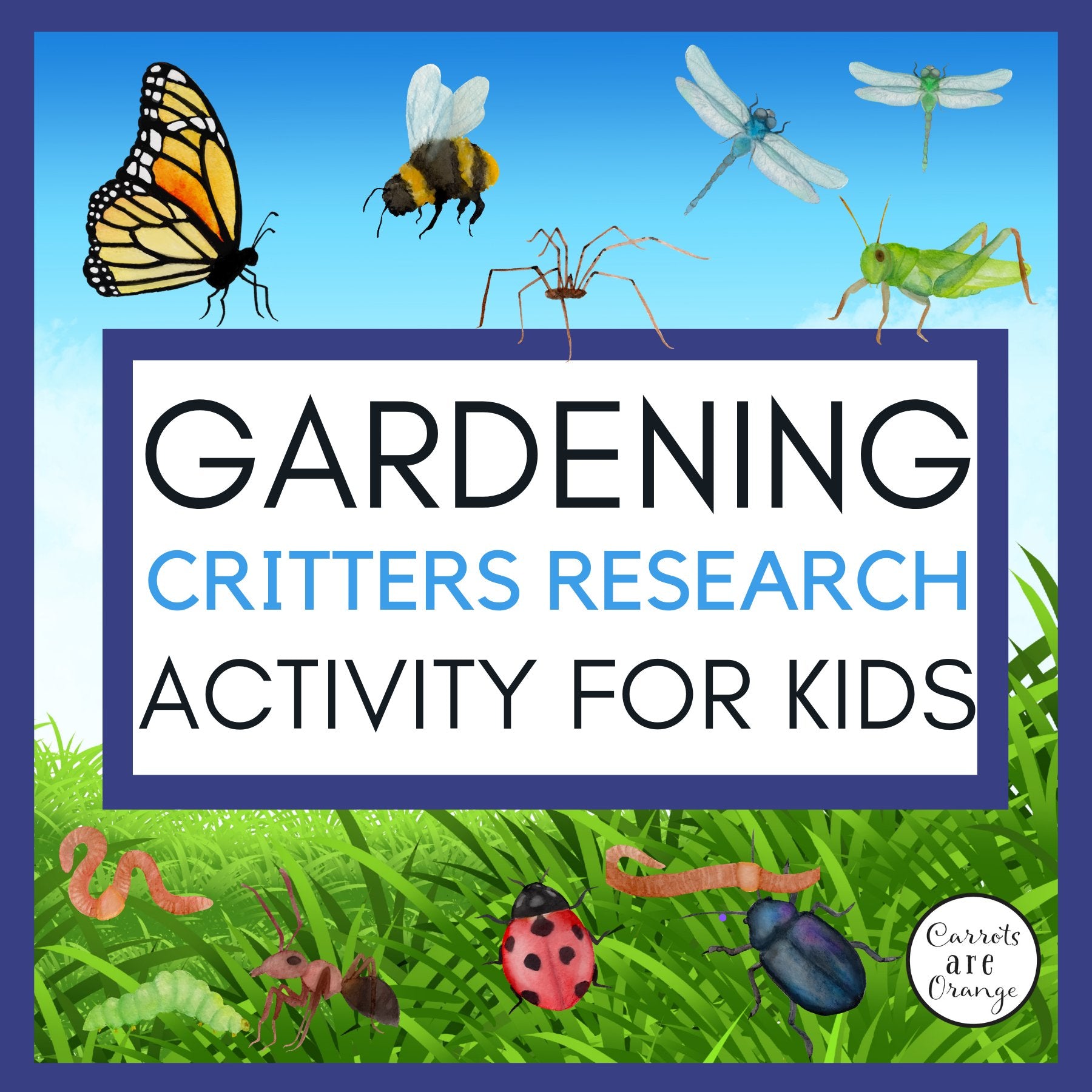 Preschool Activity for Garden Unit - Critters Research Page & Word Search - Printables by Carrots Are Orange
